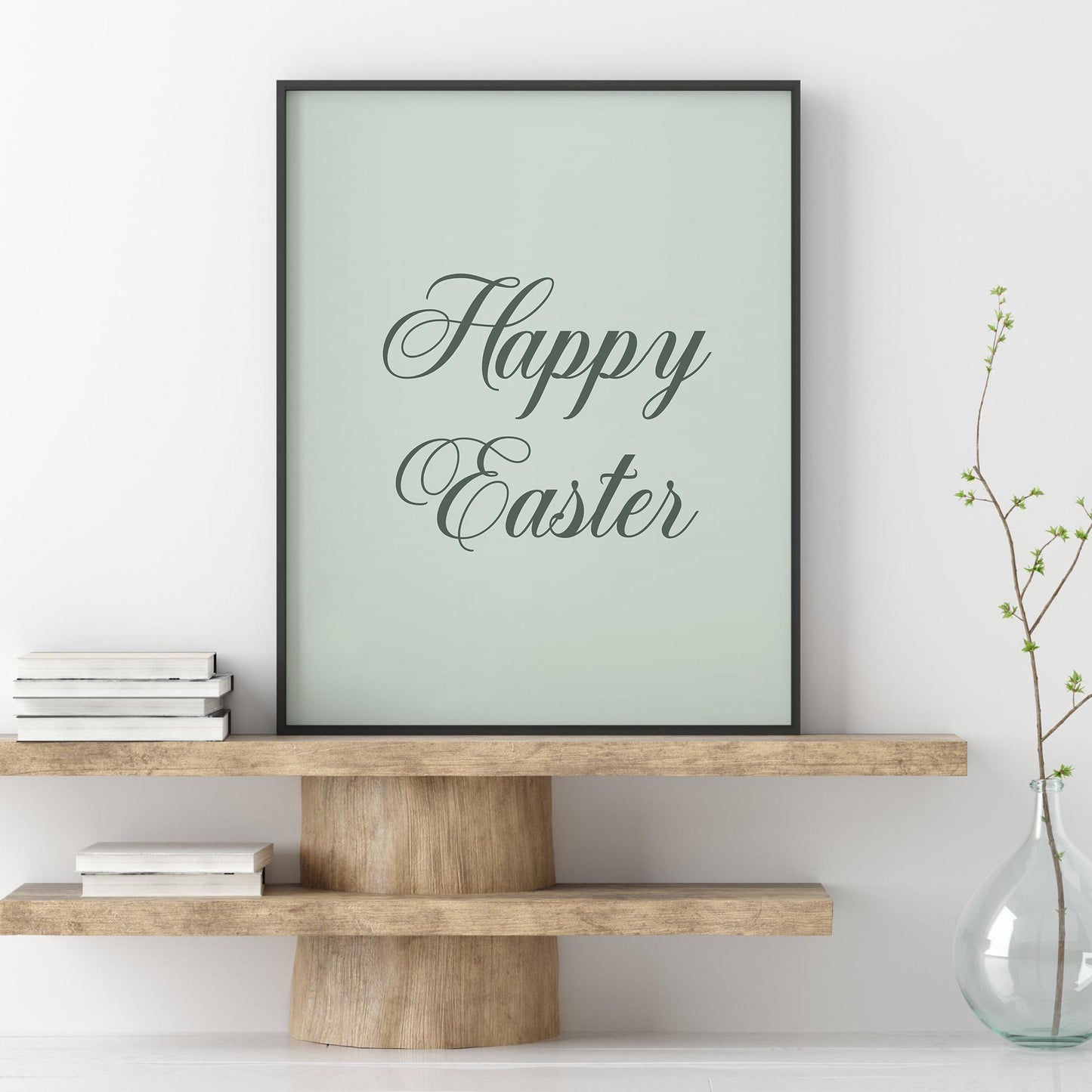 Happy Easter Sign | Typography Poster Trendy Easter Decor| Easter Quote Print | Spring Home Decor