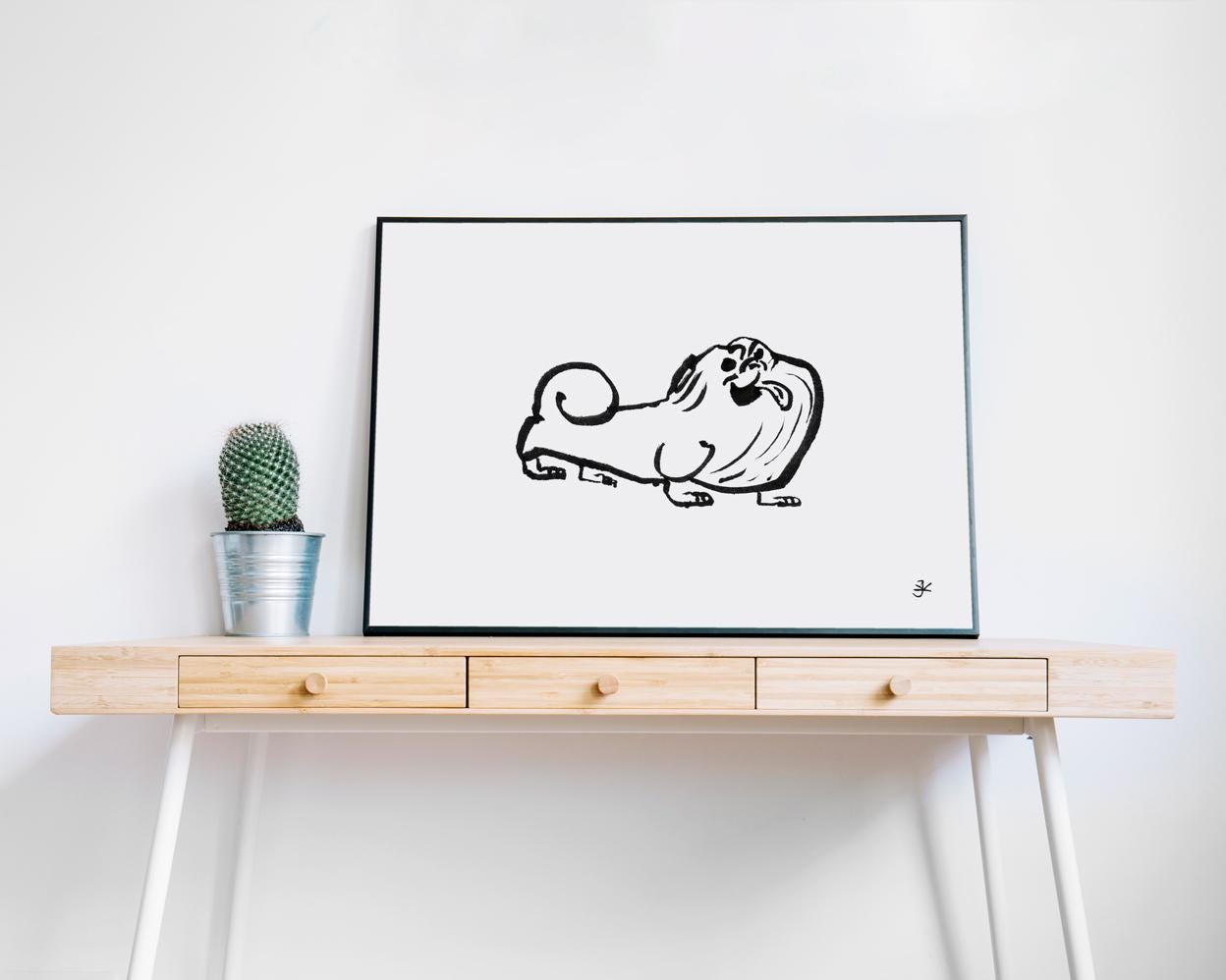 Pekingese Print, Digital Download, Black And White Printable, Dog Lover Gifts, Pekingese Poster, Pekingese Svg, Pekingese Clipart