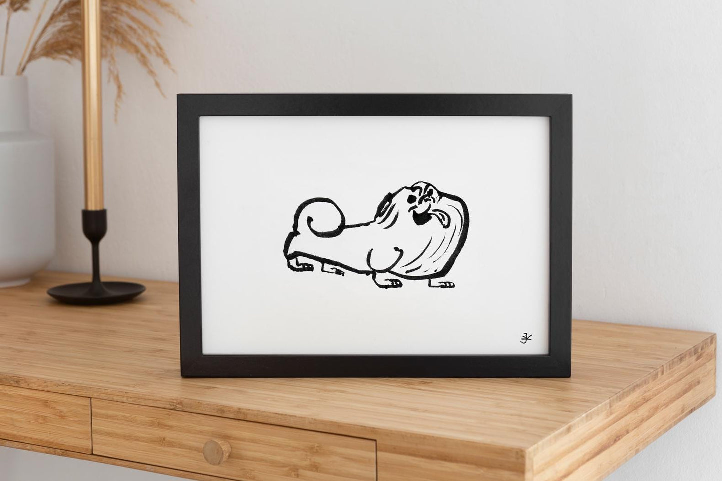 Pekingese Print, Digital Download, Black And White Printable, Dog Lover Gifts, Pekingese Poster, Pekingese Svg, Pekingese Clipart