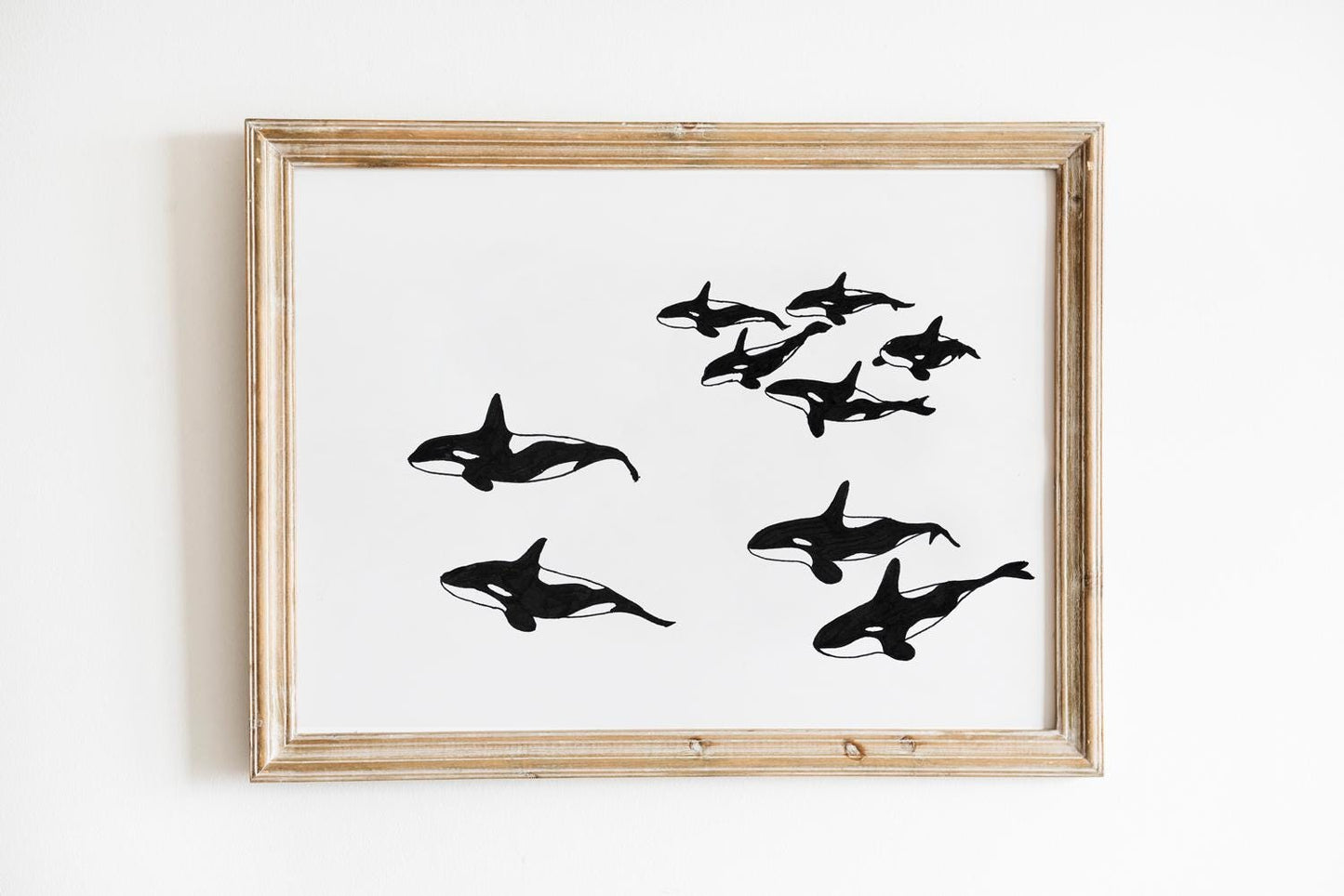 Orca Print, Digital Download, Black And White Printable, Orca Lover Gifts, Orca Poster, Orca Svg, Orca Clipart