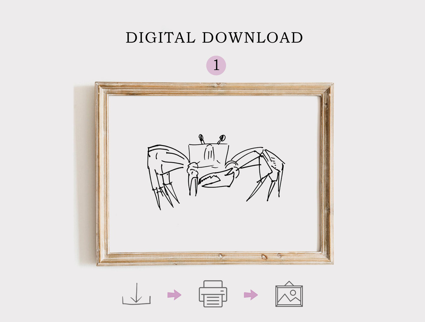 Set of 6 Crab Prints, Digital Download, Maritime Decor, Minimalist Crab Wall Art, Nautical Home Decor Bundle, Coastal Living Room Decor