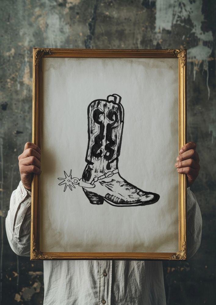 Cowgirl Print, Boots Wall Art, Western Decor Digital Download, Rustic Home Decor, Farmhouse Style, Printable Art, Cowgirl Decor