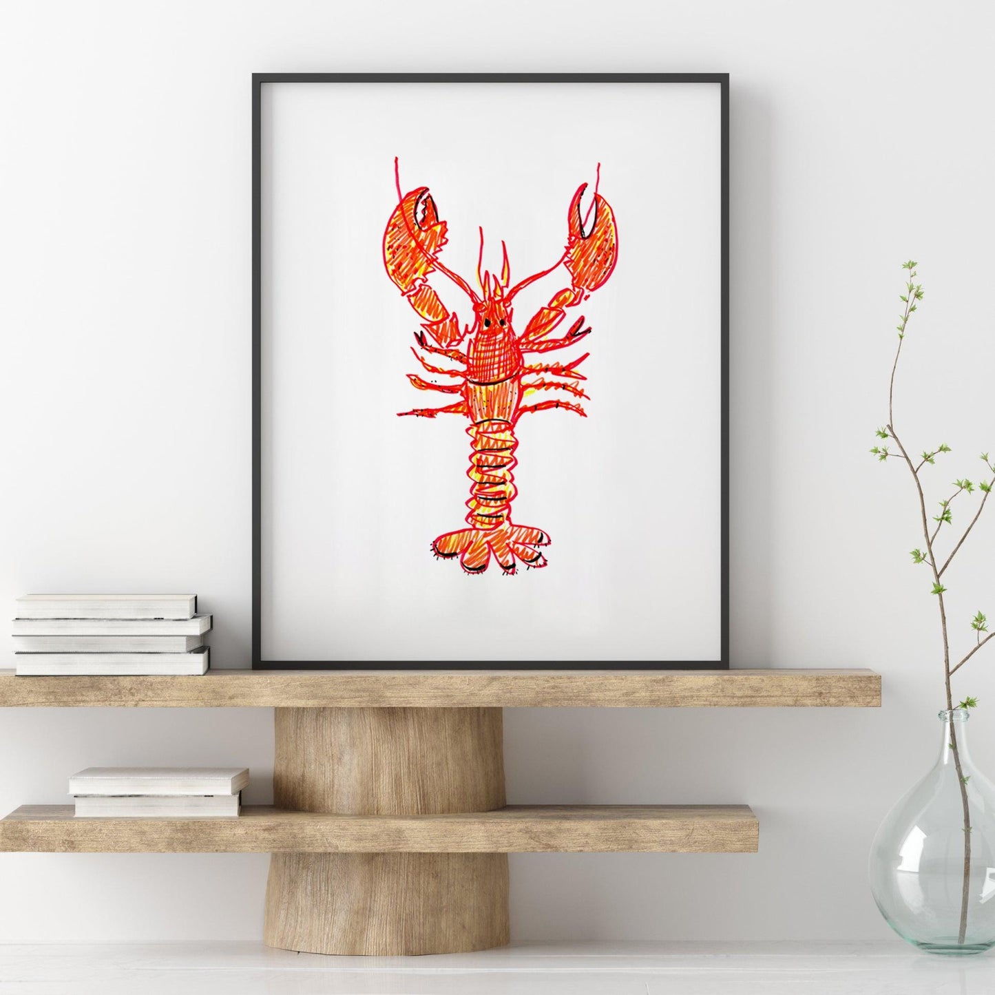 Lobster Print | Marine Life Poster for Kitchen Wall Decor | Nautical Art | Ocean Inspired Decor | Seafood Home Decor