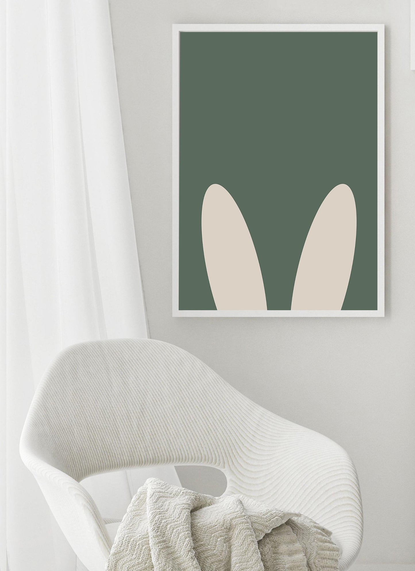 Printable Boho Rabbit Poster | Minimalist Wall Art | Cute Bunny Decor for Nursery or Kids Room | Digital Download Print