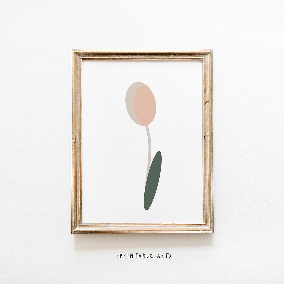 Minimalist Flower Art - Printable Decor for Home, Modern Wall Art, Instant Download, Floral Decor, Elegant Design, Unique Gift
