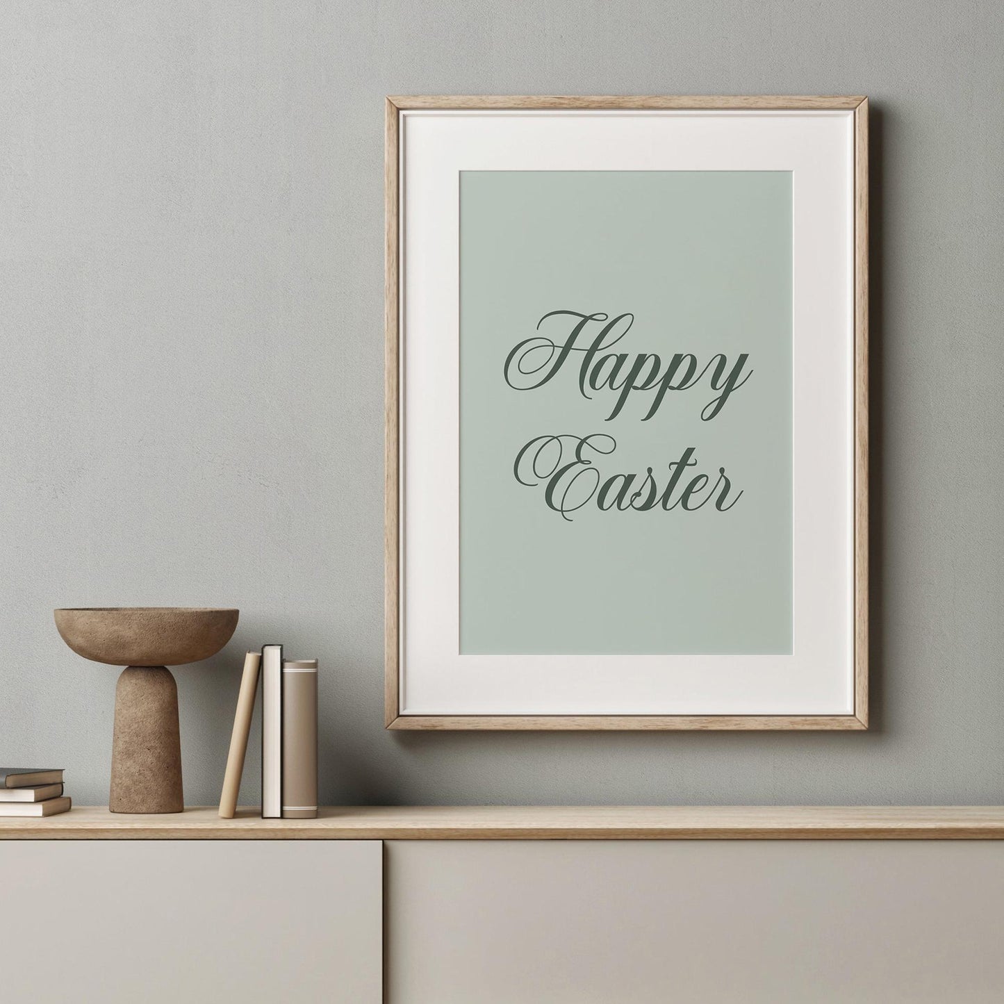 Happy Easter Sign | Typography Poster Trendy Easter Decor| Easter Quote Print | Spring Home Decor