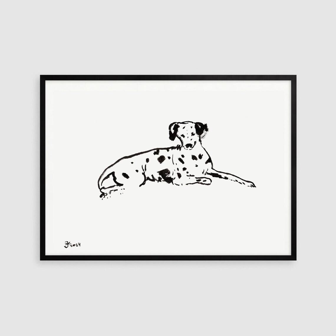 Set of 5 Dalmatian Prints, Digital Download, Dalmatian Drawings, Dalmatian Art, Minimalist Dalmatian Poster, Dog Lovers Gift, Dog Bundle