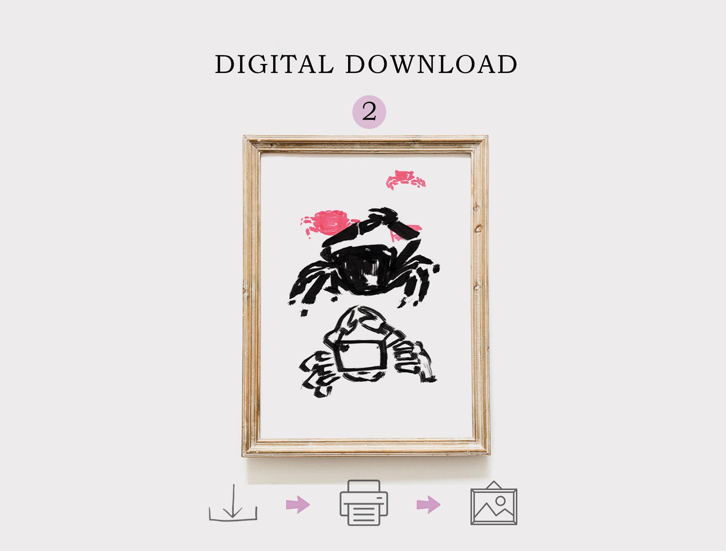 Set of 6 Crab Prints, Digital Download, Maritime Decor, Minimalist Crab Wall Art, Nautical Home Decor Bundle, Coastal Living Room Decor