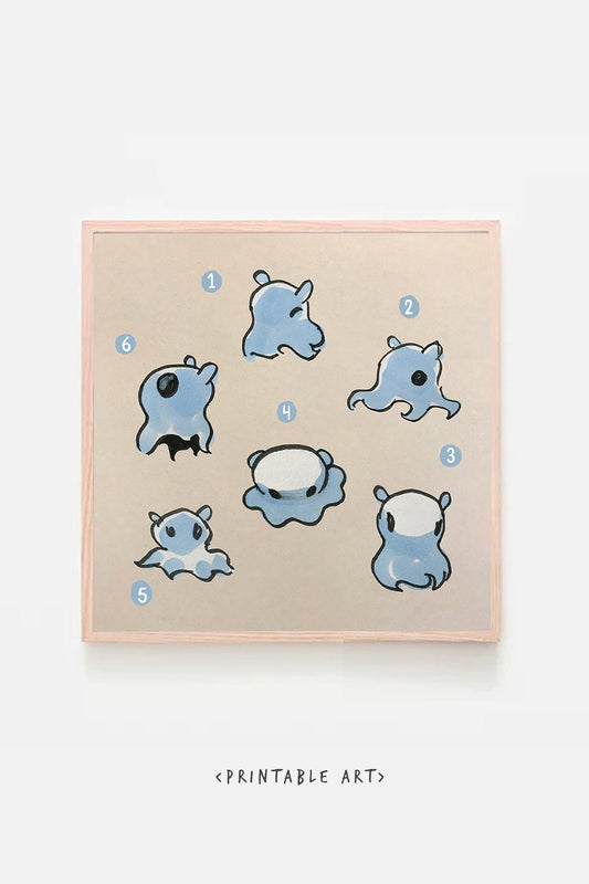 Dumbo octopus Cute Printable Nursery Art, Square Print, Ocean Wall Prints, Nursery Wall Art, Digital Download, Sea Fish Print Downloadable