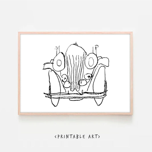 Retro Car Wall Art, Boy Room Wall Art Print, Printable Travel Wall Art, Travel Nursery Decor, Boys Room Decor, DIGITAL DOWNLOAD, Kids Print