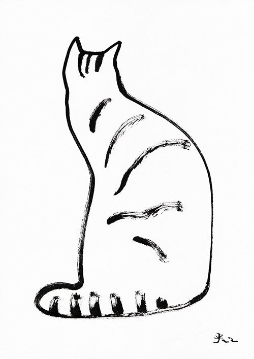 Cat Minimalist Wall Art Print, Tigger Cat 2 art, cat wall decor, line art print, cat print, cat Art Print, digital download gift wall art