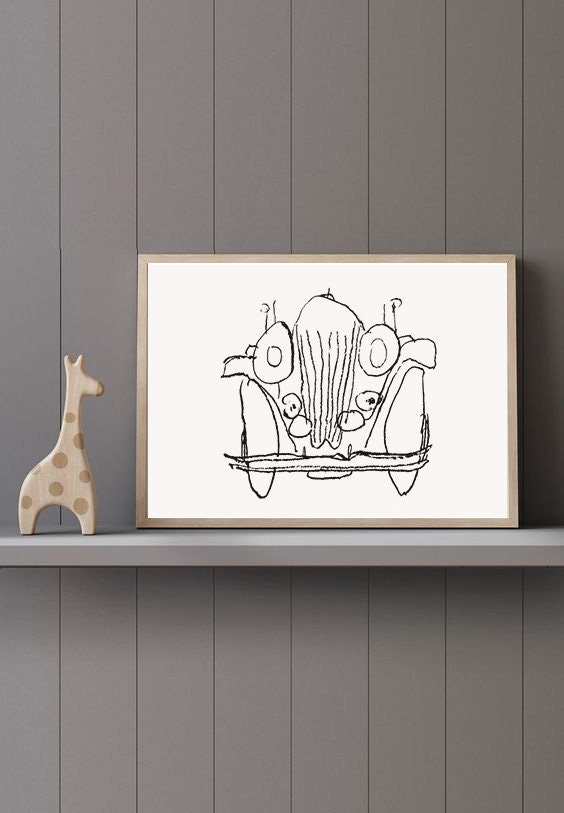Retro Car Wall Art, Boy Room Wall Art Print, Printable Travel Wall Art, Travel Nursery Decor, Boys Room Decor, DIGITAL DOWNLOAD, Kids Print