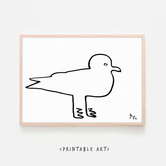 Minimalist Seagull Print, Instant Download, Svg Seagull, Png Seagull, Line Art Coastal Decor, Seagull Baby Shower Decor, Cut File Nautical