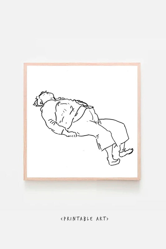 Minimalist Dorm Decor Sleep Woman Digital Printable ~ Sketch Art ~ Download Wall Print ~ Gift for Her Sketch Gallery Sketch black and white