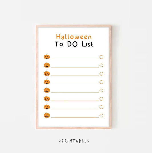 Halloween Printable To Do List Planner Bucket List ~ Instant Download ~ Goodnotes Template  ~ Simple