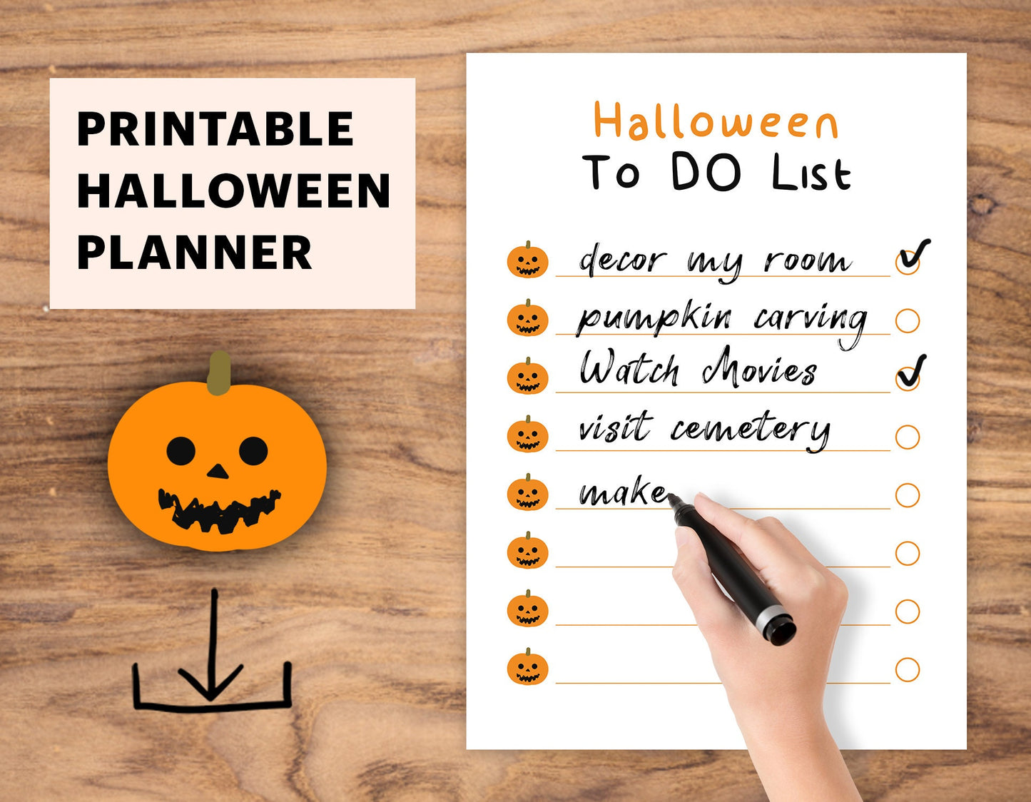 Halloween Printable To Do List Planner Bucket List ~ Instant Download ~ Goodnotes Template  ~ Simple
