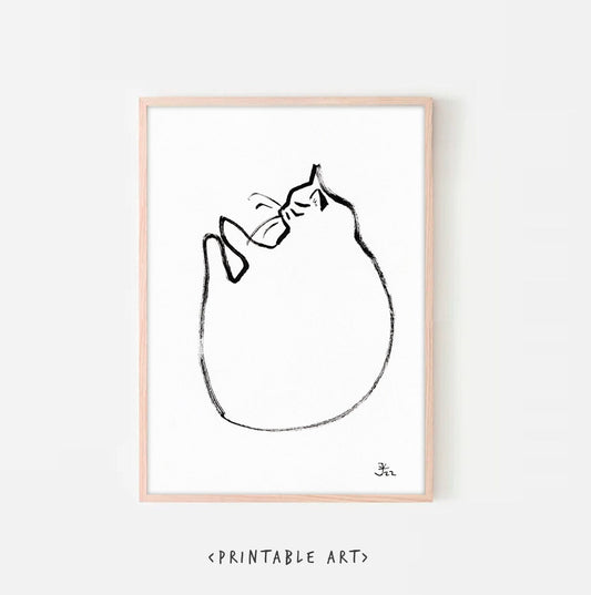 Cat Nursery Minimalist Wall Art Print, cat wall decor, cat print, cat Art Print, digital download Gift for Her, Cat Lover Gift