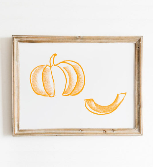 Pumpkin Print Fall Decor, Pumpkin Printable Wall Art, Pumpkin Cottagecore Drawing, Fall wall art, Rustic fall Print, Fall Farmhouse, Simple