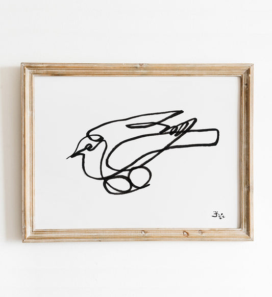 Mourning Dove Wall Art, Digital Download, Mother's Day Gift, Spring Decor, Minimalist line art, Farmhouse Decorations, Easter Bird Print