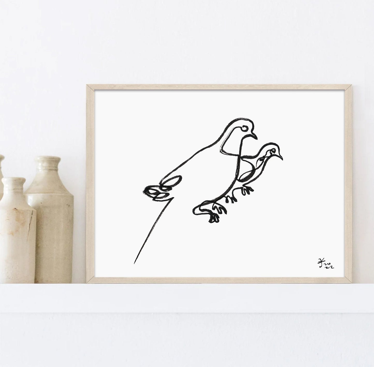 Mourning Dove Print, Christmas Gifts, Minimalist line art, Simple prints, Bird Art, Bird Wall Decor, Digital Download, Pigeon Printable