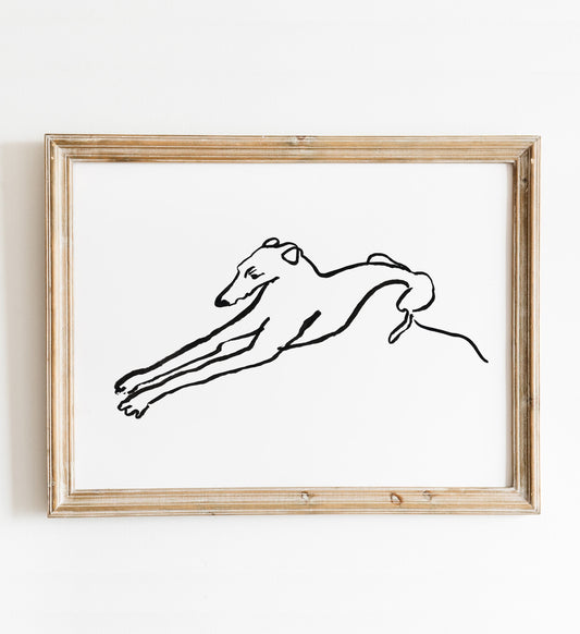Whippet Gifts, Greyhound Art Print, Dog Lover, Greyhound Drawing, Greyhound Adoption, Minimalist Greyhound, Whippet Art, Greyhound Gifts