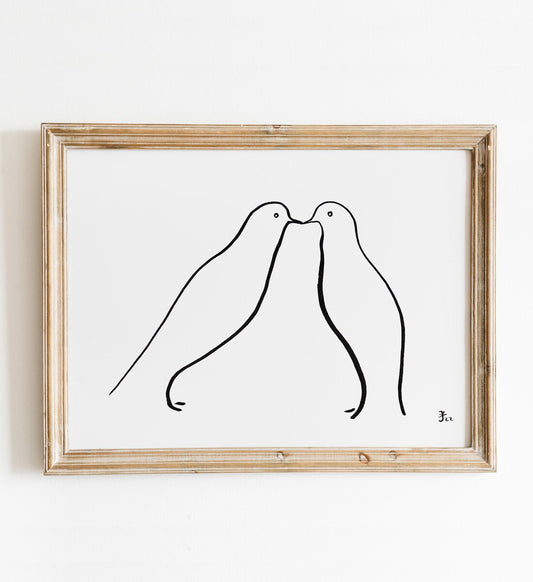 Pigeon Print, Minimalist line art, Bird Lover Gifts, Peace Sign, Wall Art Decor, Digital Download, Picasso Dove, Love printable art