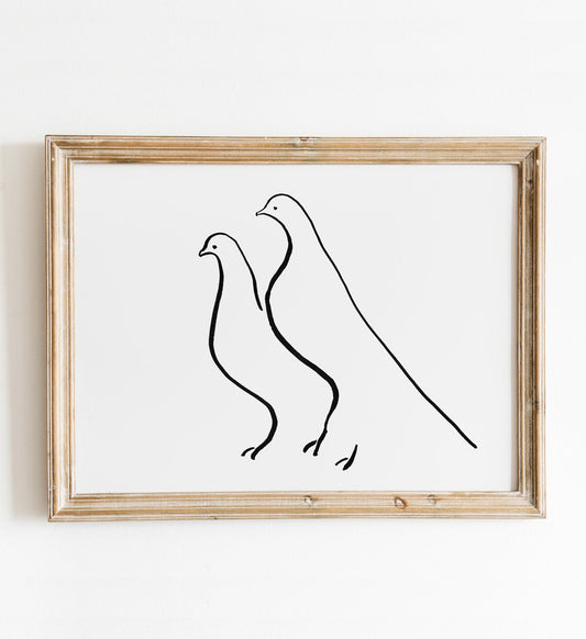 Dove Print Minimalist Line Art, Pigeon Room Decor, Kitchen Digital Download, Pigeon Printable Decor, Dove  Lover Gift, Gifts for Her