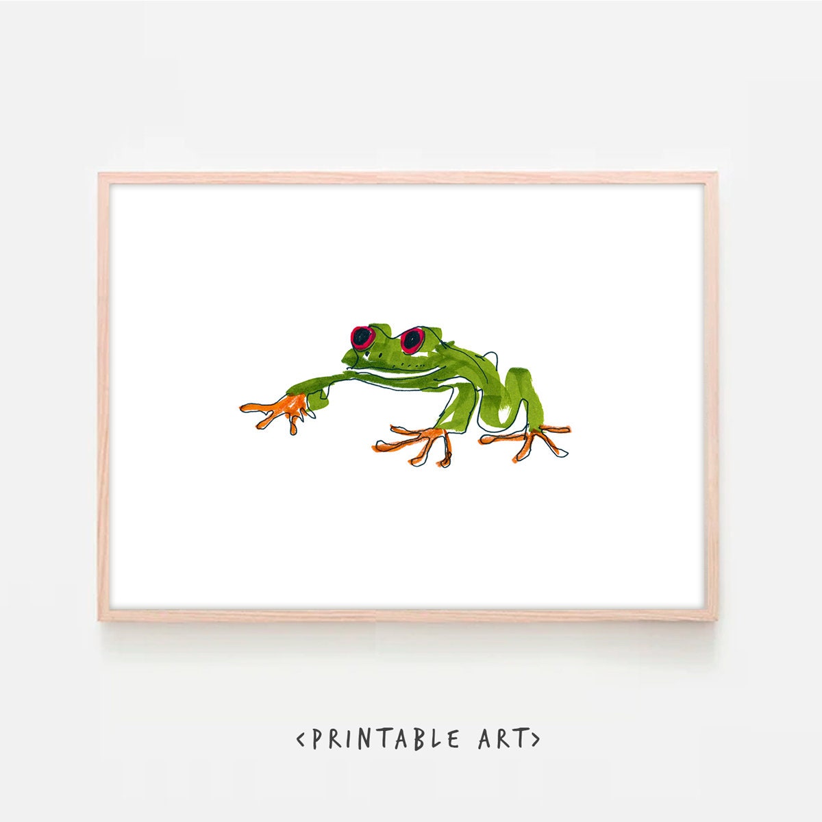 Frog Room Decor, Digital Download, Frog Printable, Frog Ornaments, Frog Png, Frog Decor, Cute frog, Frog Print, Funky Wall Art