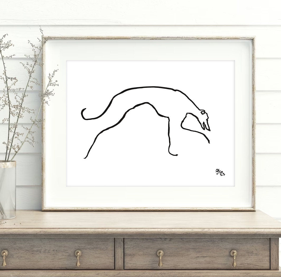 Greyhound Adoption, Digital Download Print, Minimalist Greyhound, Greyhound Drawing, Greyhound Rescue, Whippet Line Art, Whippet Gifts