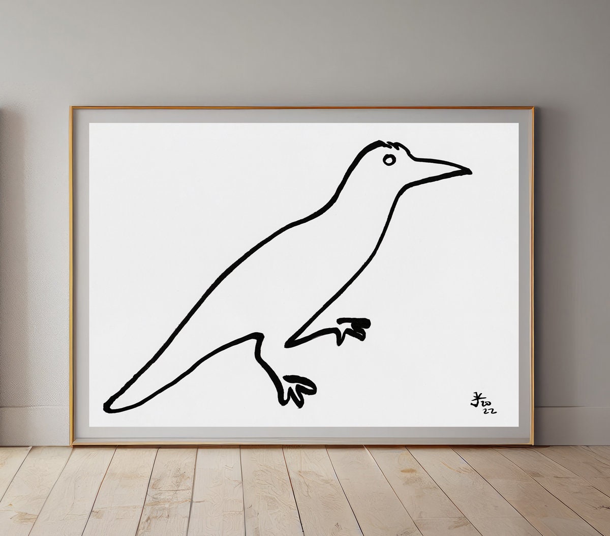 Crow Minimalist Print, Digital Download, Raven Wall Art, Bird Lover Gifts, Silhouette Line Art, Crow Png, Crow Svg, Minimalist Home Decor