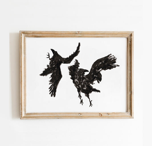 Crow Sketch, Instant Download, Png, Raven, Carrion Crow, Bird Wall Art, British Garden Birds, Crow Wall Art, Crow Printable, Dark Academia