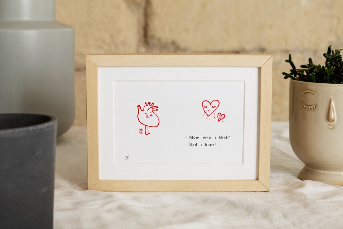 Art from the Heart, Printable Funny Wall Art, Heart Art, Family Reunion Decor, Father's Day Print, Digital Download, Valentines Day Print