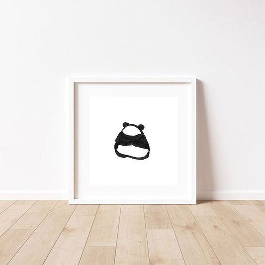 Baby Panda Print, Nursery Animal Wall Art, Mini Panda Poster, Digital Download, Panda Png, Panda Svg, Cute Panda Drawing, Kids Wall Decor