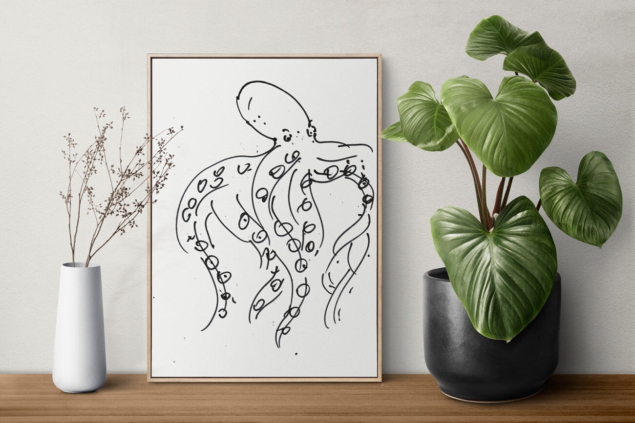 Octopus Print, Nautical Wall Art, Tentacles Printable, Digital Download, Octopus Png, Octopus Svg, Octopus Cut File, Silhouette Octopus Art