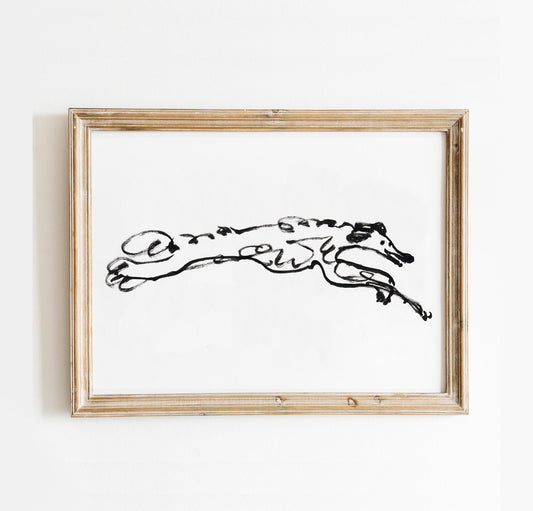 Sighthound Print, Happy Running Dog, Digital Download, Dog Lover Gifts, Whippet Owner Gift