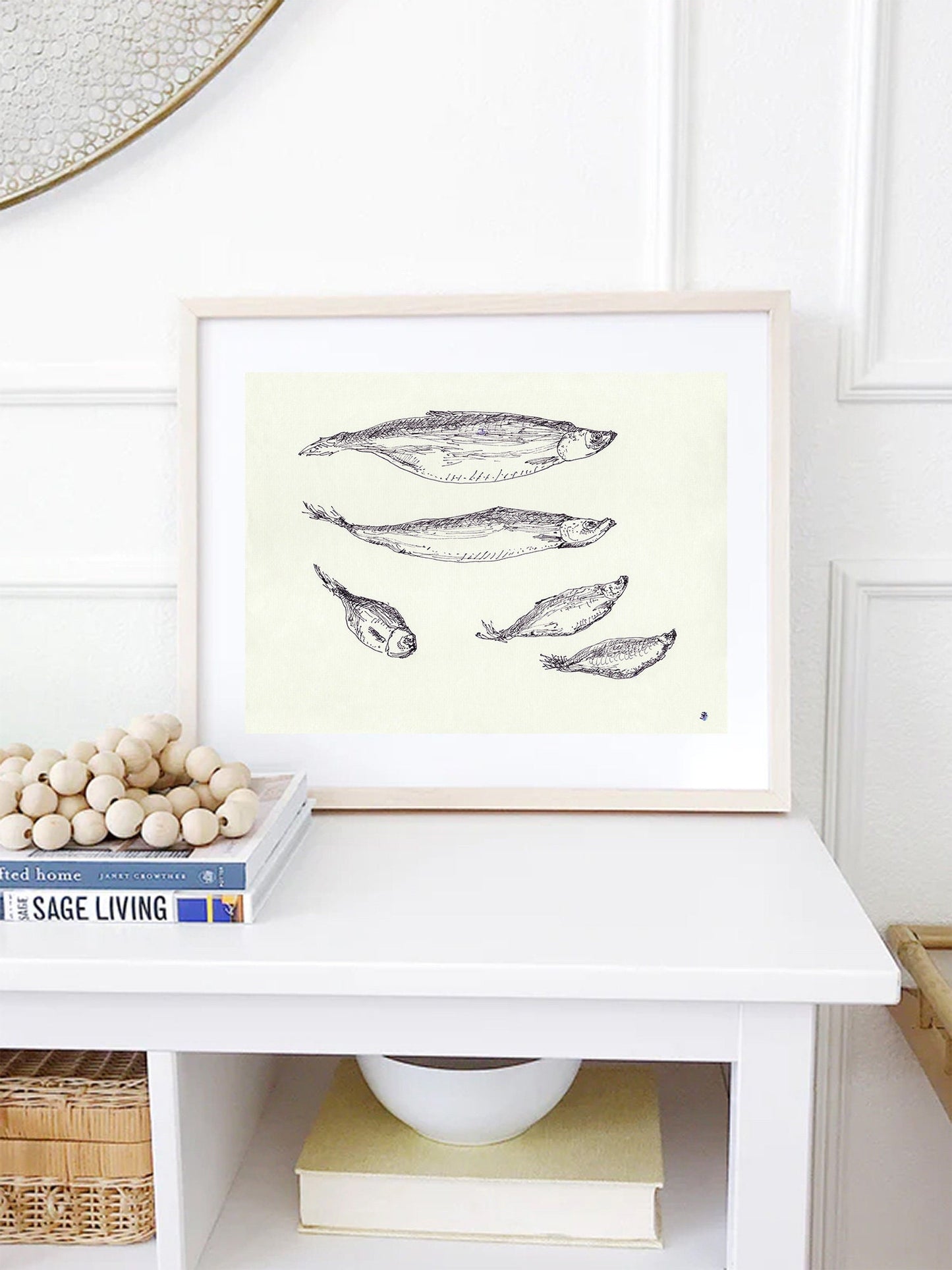Kitchen Fish Decor, Digital Download, Minimalist Fish Print, Modern Coastal Wall Decor, Sea Life Print, Fish Sketch, Printable Fish Art
