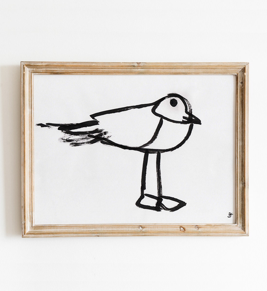 Seagull Printable Art, Beach Bird Print, Living Room Wall Art, Gull Art Print, Bird Poster, Seashore Wall Art, Nautical Wall Art
