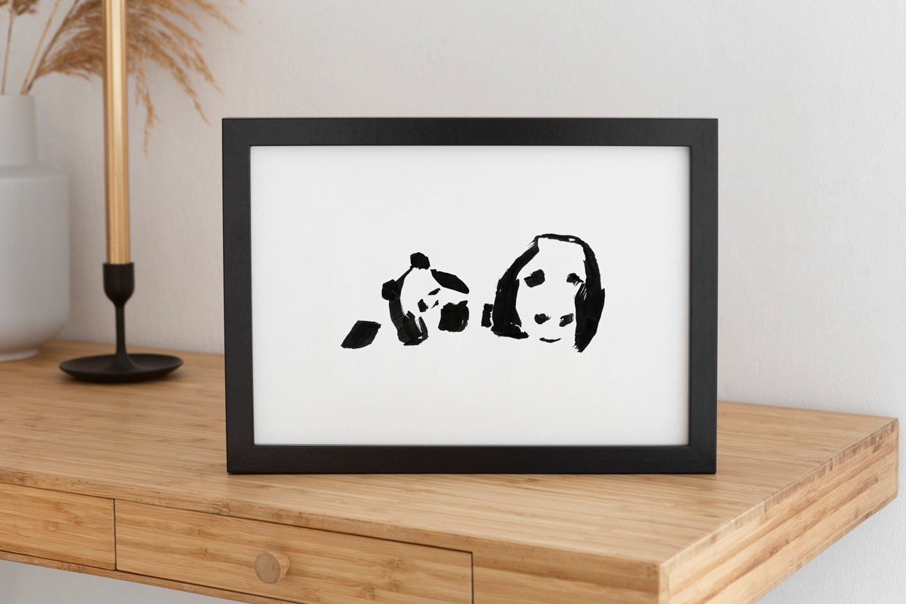 Abstract Panda Print, Black and White Wall Decor, Minimalist Panda Art, Cute Panda, Giant Panda, Wildlife Print, Animal Decor