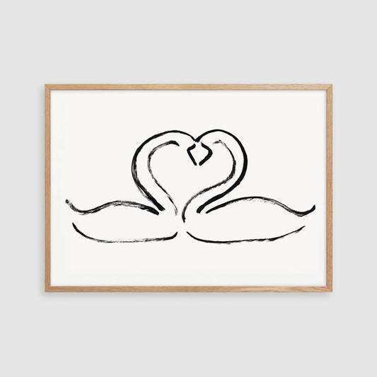 Minimalist Swan Print | Valentine Day Decor | Digital Download | Neutral Wall Art Printable | Country Farmhouse Deco