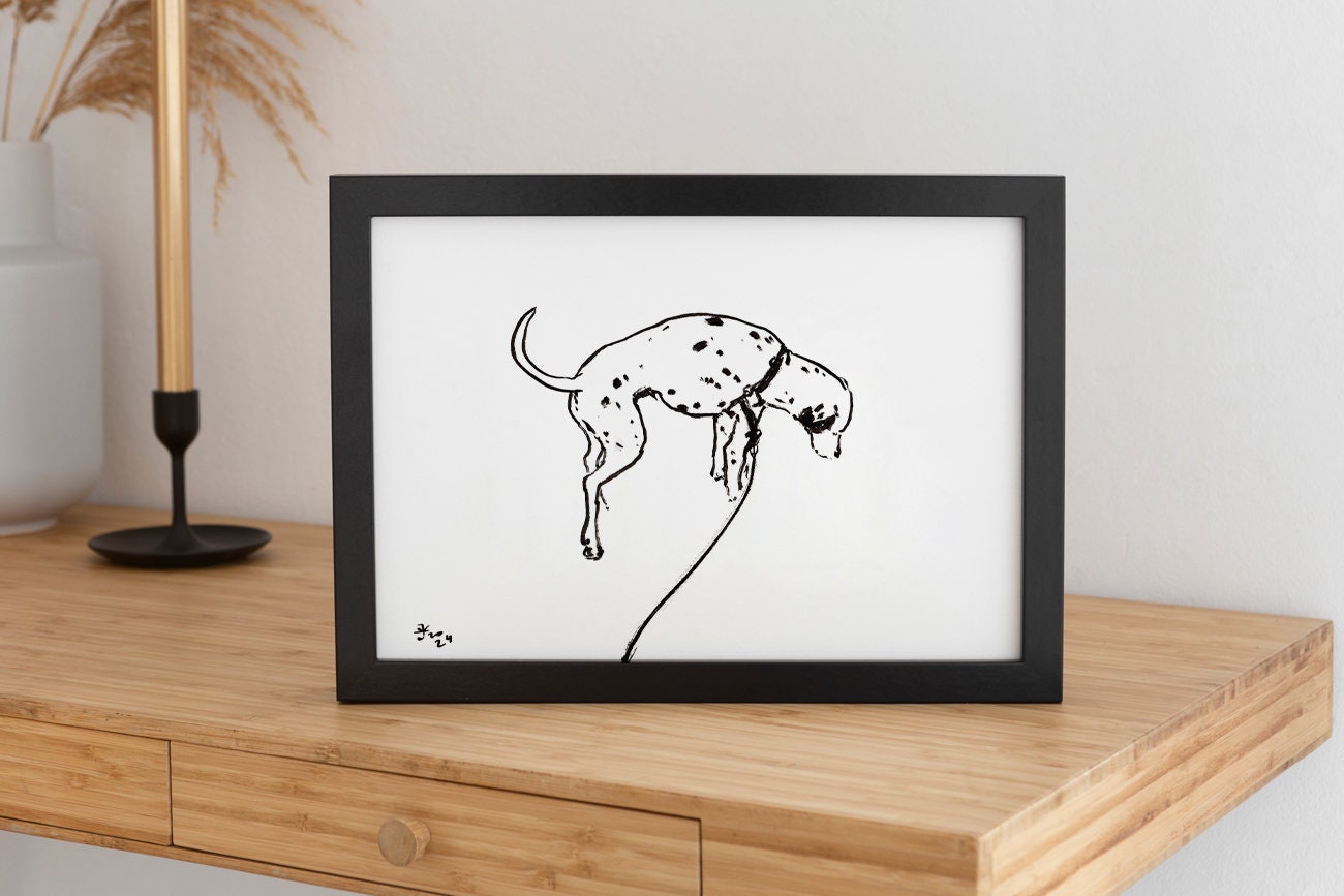 Dalmatian Dog Art Print, Children's Nursery Wall Art, Dalmatian Printable Art, Instant Download, Dalmatian Drawing, Dog Lover Decor