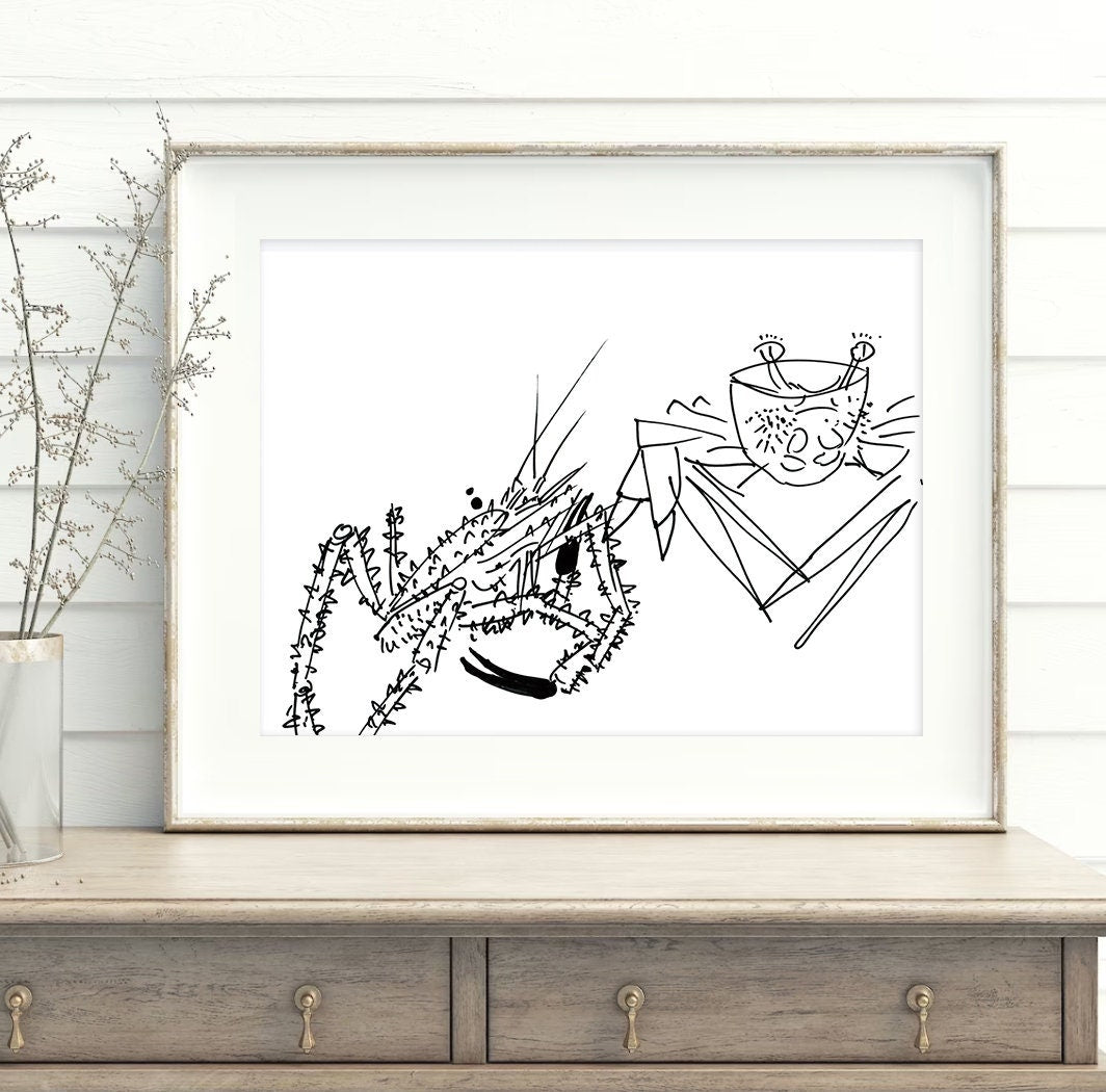 Crab Print, Ocean and Sea Print, Nautical wall decor, Haircutter Print, Haircutter Decor, Beach Wall Art