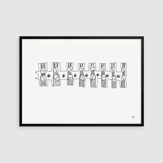 Abstract Tech Art, Instant Download, Line Art, Tech Printable, Mechanism Wall Art, Black and White Ink Decor, Modern Wall Art
