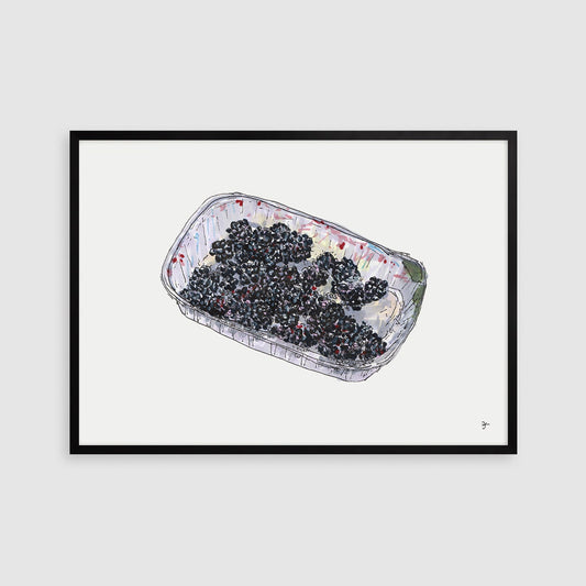Blackberry Kitchen Wall Art, Digital Download, Berries Illustration, Fruit Poster, Country Food Print, Farmhouse Wall decor, Blackberry Art