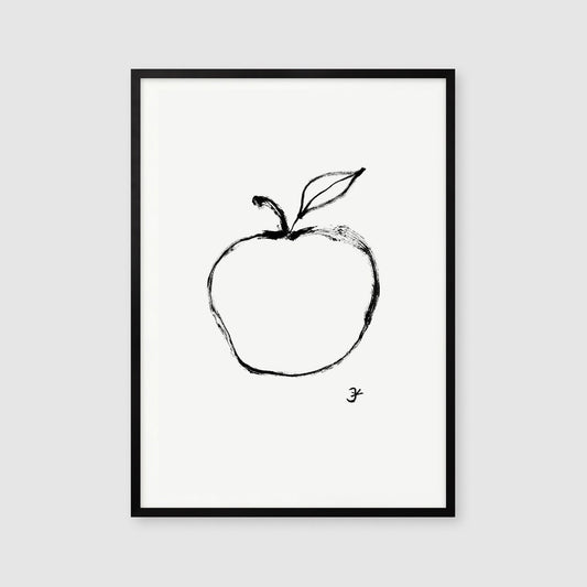 Minimalist Apple Print, Modern Interior Decor, Fruit Dinner Room Wall Art, Simple Apple Art, Kitchen Art, Nursery Decoration, Apple Juice