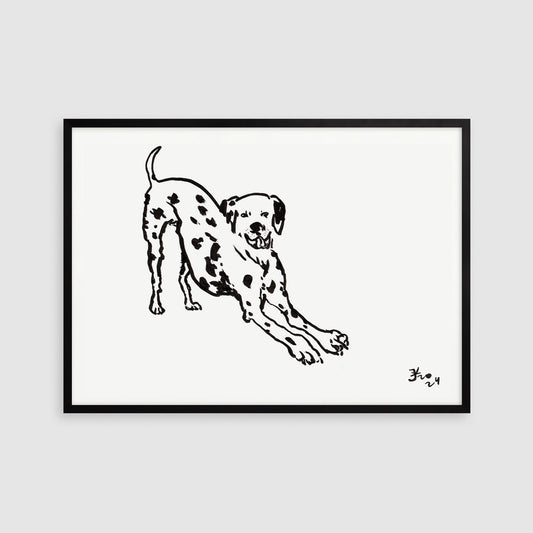 Dalmatian Digital Download Poster, Pet Dog Nursery, Dalmatian Adoption, Funny Dog Illustration, Black and White accent Decor, Dalmatians Dog