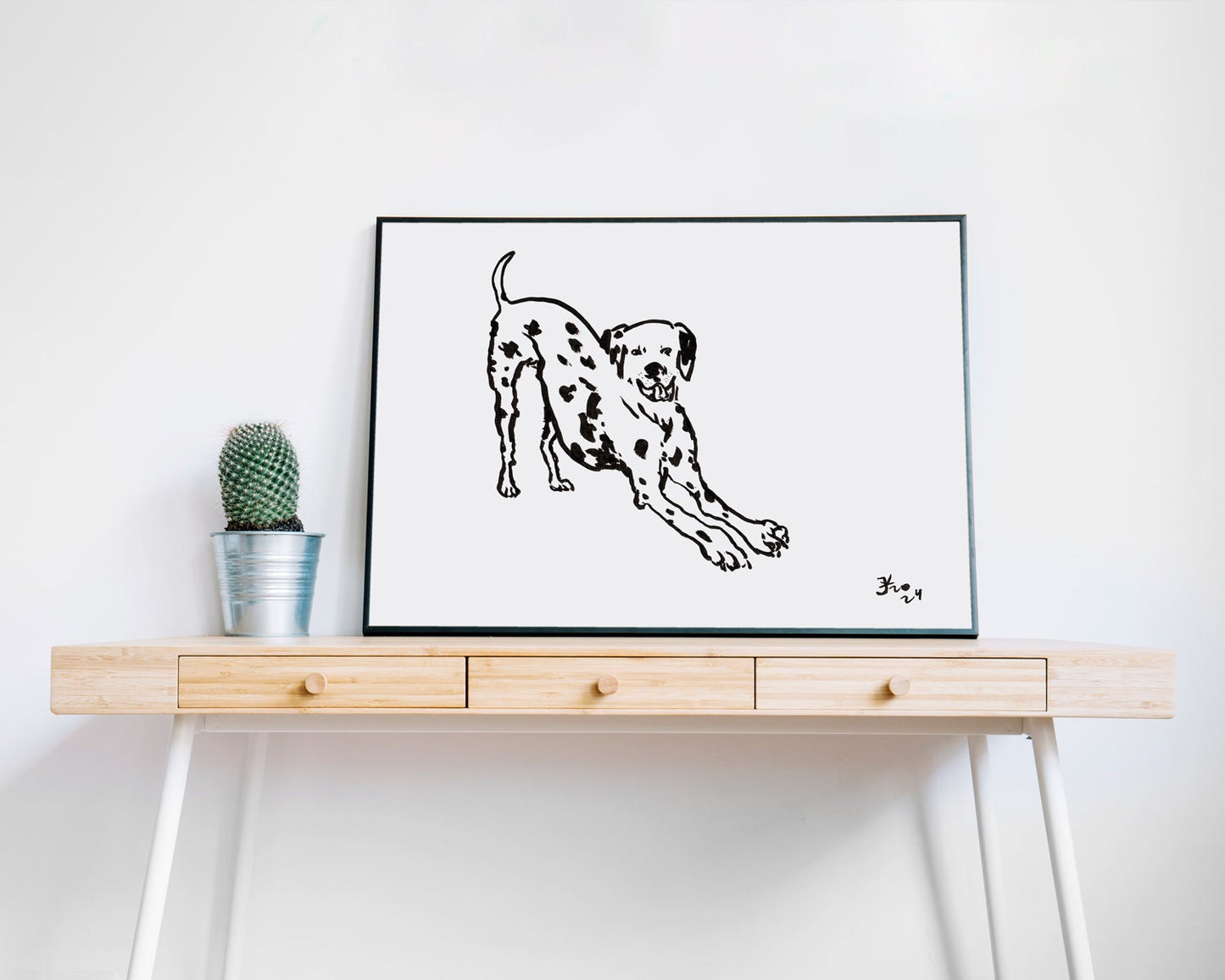 Dalmatian Digital Download Poster, Pet Dog Nursery, Dalmatian Adoption, Funny Dog Illustration, Black and White accent Decor, Dalmatians Dog