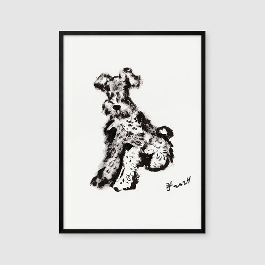 Miniature Schnauzer Dog Breed Print, Digital Download, Dog Wall Art, Dog Drawing, Schnauzer Printable, Dog Lover Gifts, Mini Schnauzer Decor