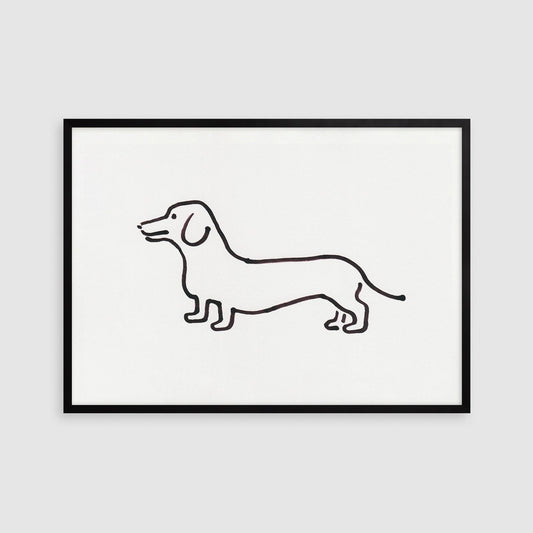 Dachshund Print, Digital Download, Sausage Dog Illustration, Nursery Dachshund Wall Art, Dog Lover Gift, Good Family Dog Art Decor, SVG, PNG