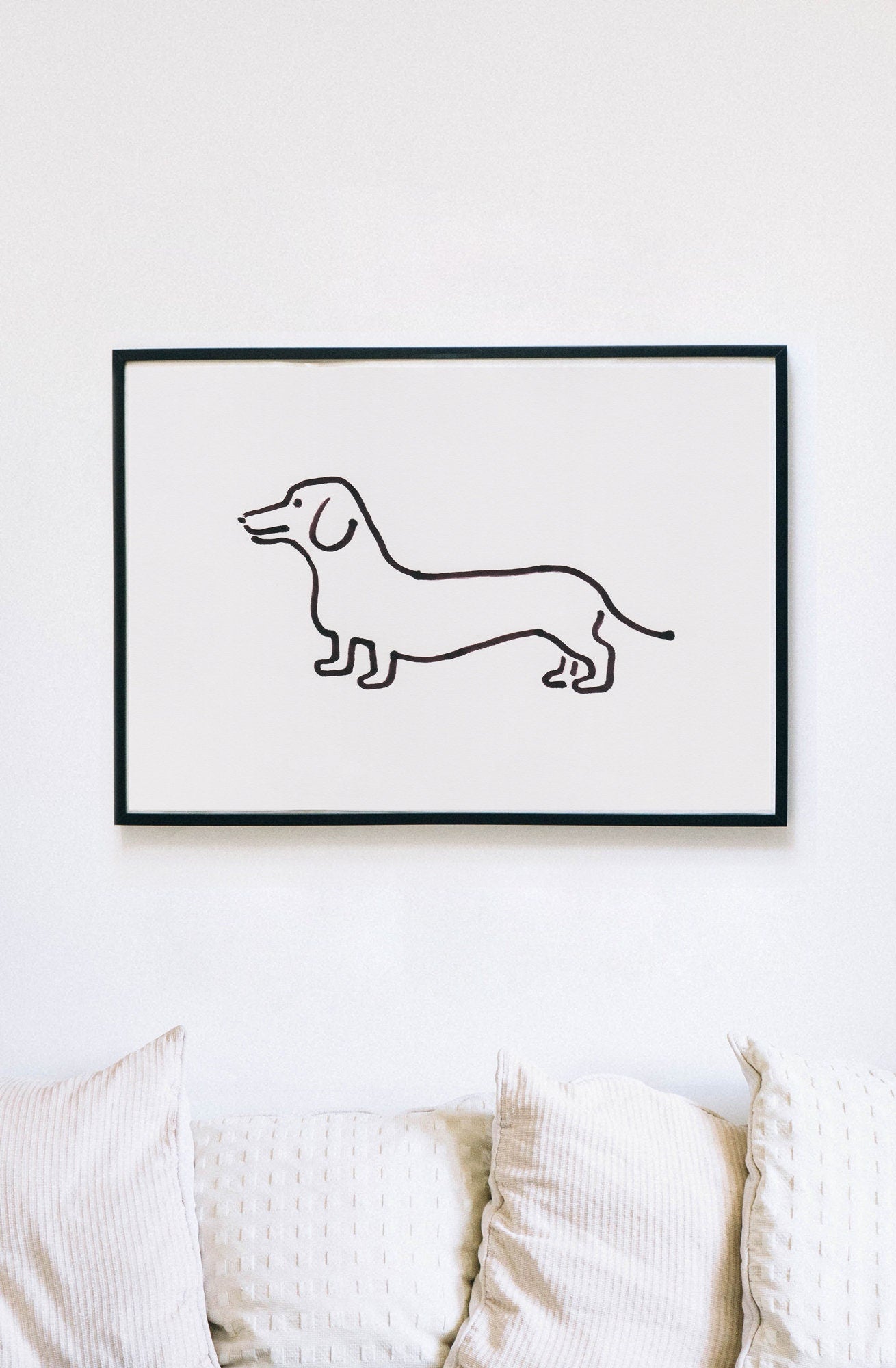 Dachshund Print, Digital Download, Sausage Dog Illustration, Nursery Dachshund Wall Art, Dog Lover Gift, Good Family Dog Art Decor, SVG, PNG