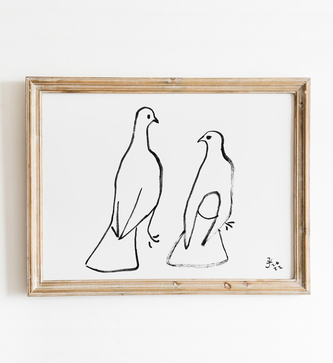 Set of 11 Dove Prints, Digital Download, Nursery Bird Decor, Peaceful Wall Art, Minimalist Pigeon Drawings, Farmhouse Wall Artwork